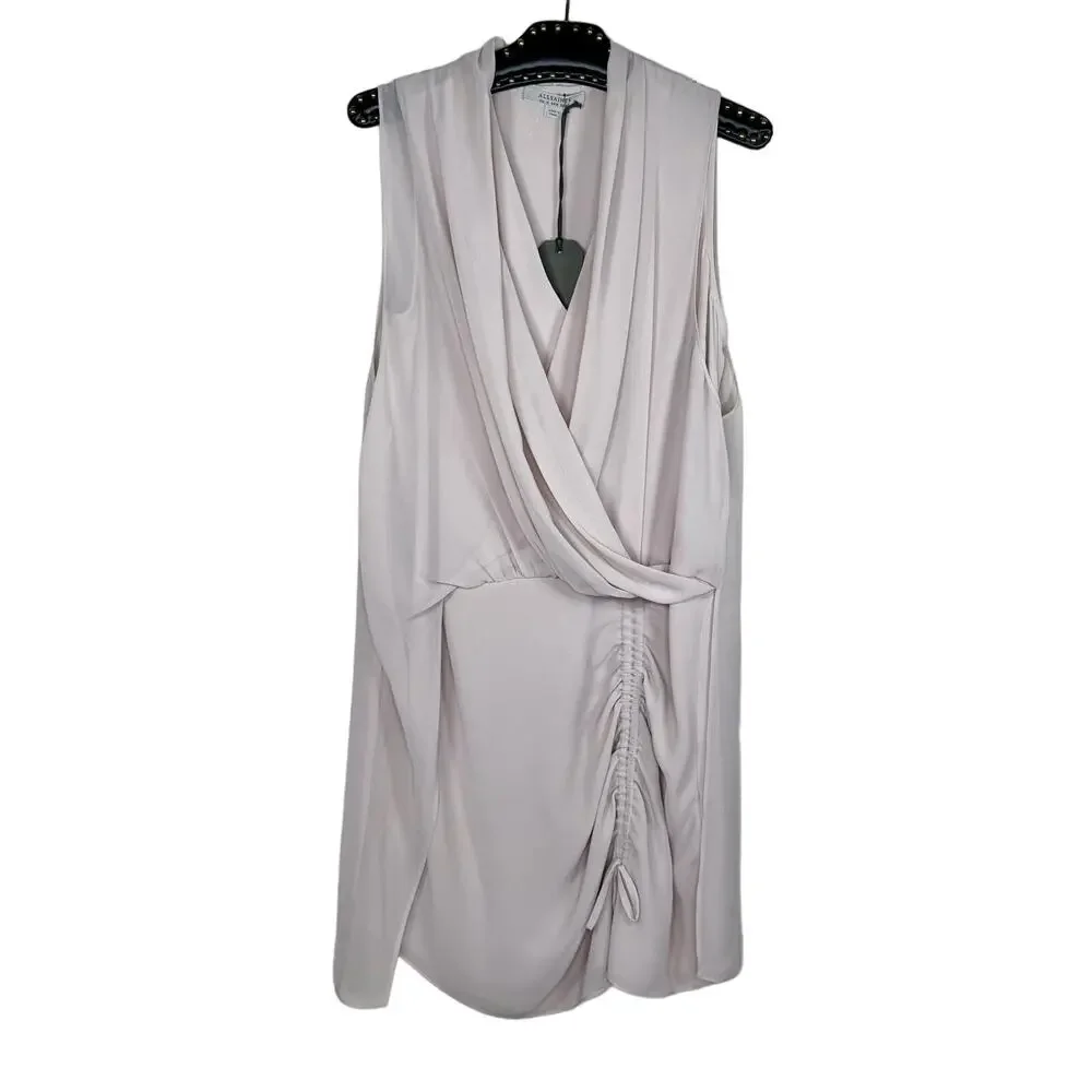 All Saints Sleeveless Cathea Shift Wrap Dress 8 NWT